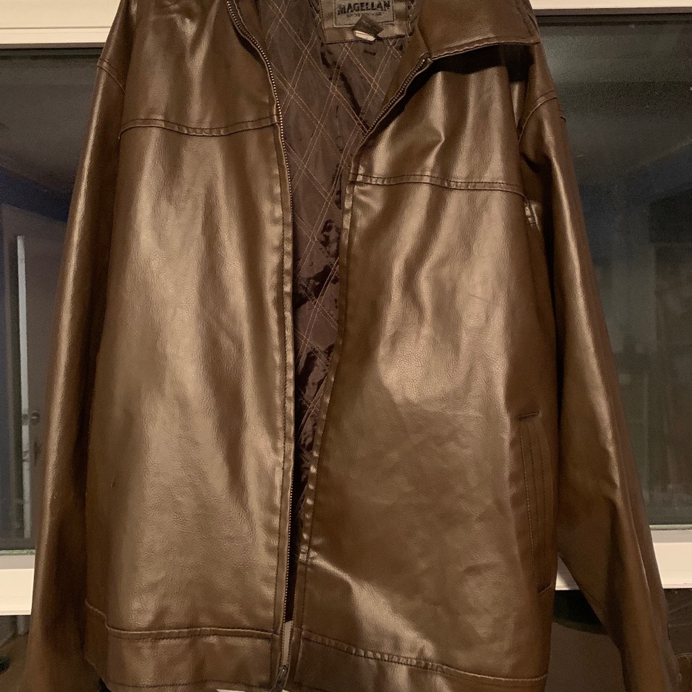 Brown leather jacket